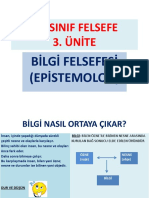 Sinif Felsefe Bi̇lgi̇ Felsefesi̇ Konusu PDF