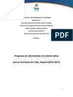 Programa de Reforestación Con Planta Nativa