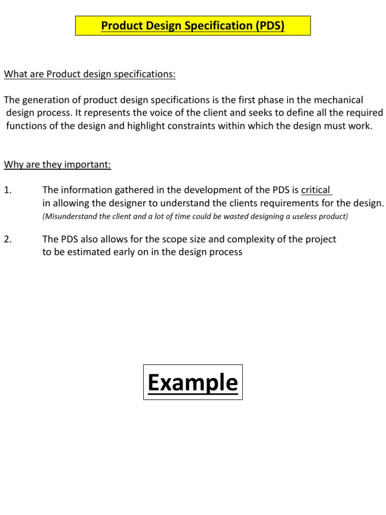 Understanding Product Design Specifications | PDF | Reliability ...