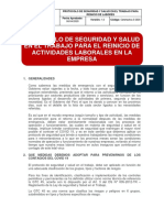 5 Protocolo de SST para El Reinicio de Actividades Laborales en La Empresa PDF