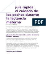 Una Guía Rápida para El Cuidado de Los Pechos Durante La Lactancia Materna