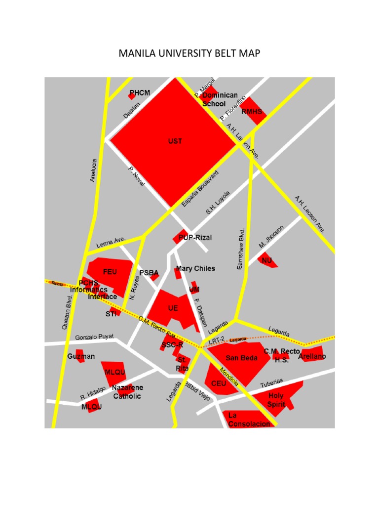 Manila University Belt Map | PDF