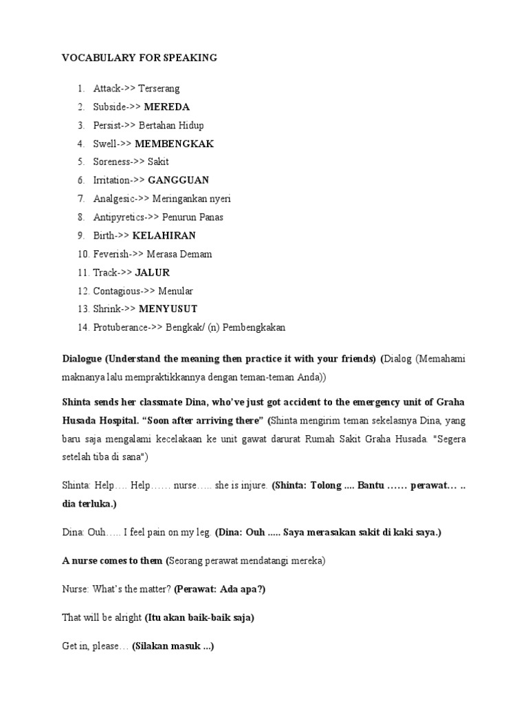 Dialog Kecelakaan & Penanganan Medis | PDF | Sains & Matematika