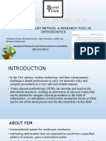 Welcome To Journal Club: Finite Element Method: A Research Tool in Orthodontics