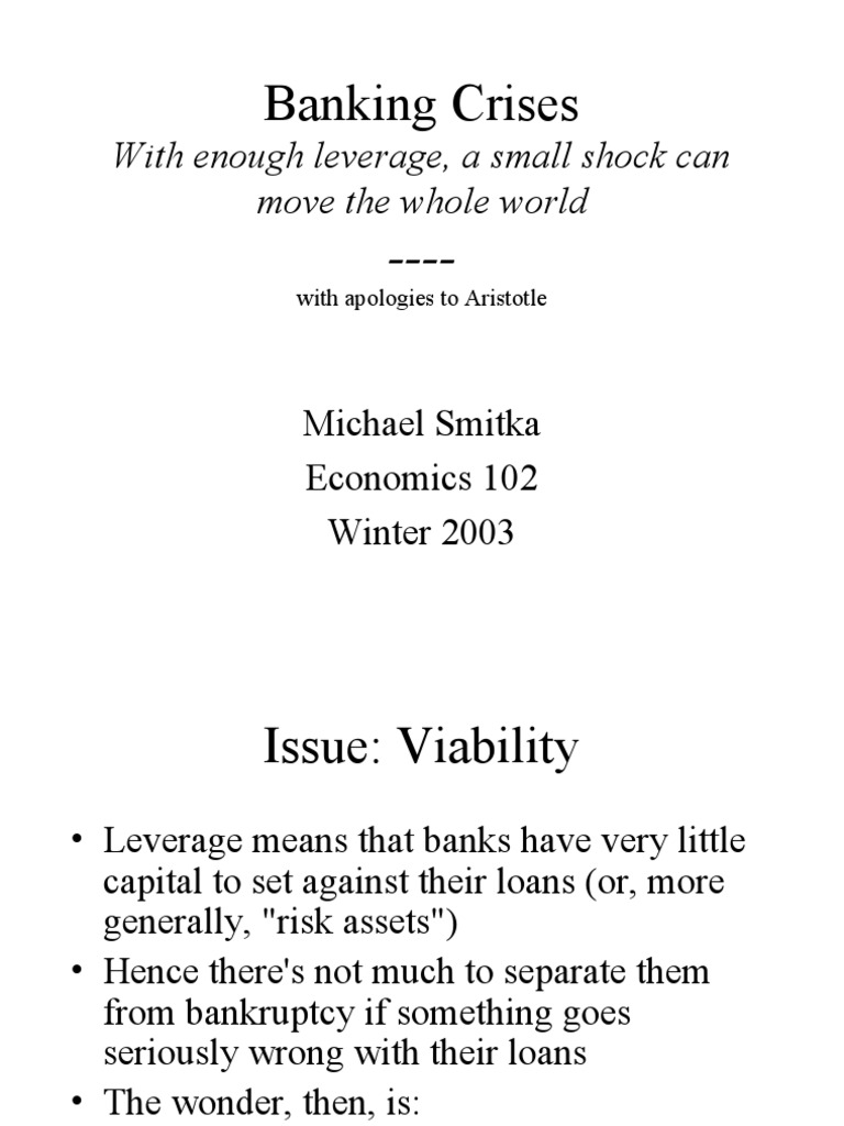Understanding Banking Crises and Risks | PDF | Leverage (Finance) | Banks