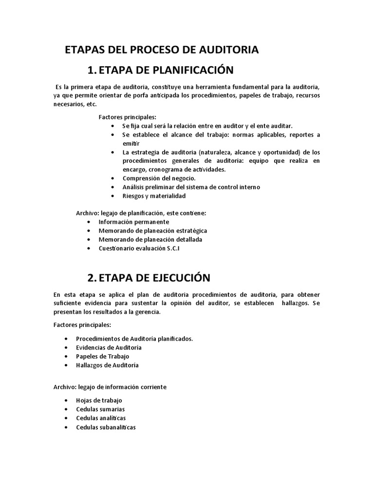 Fases del Proceso de Auditoría | PDF | Auditoría | Contralor