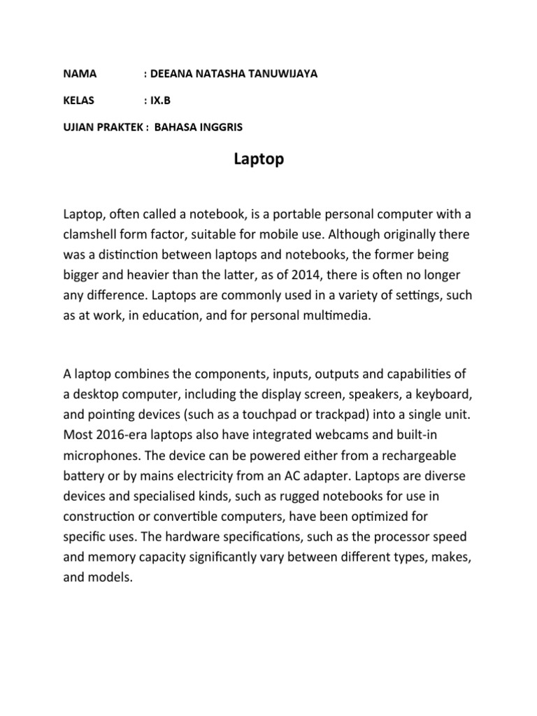 Understanding Laptop Features and Uses | PDF