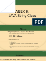 Week 8: JAVA String Class