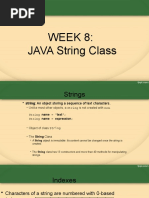 Week 8: JAVA String Class