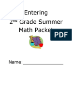 Entering 2 Grade Summer Math Packet: Name