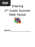 Entering 2 Grade Summer Math Packet: Name