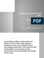 Guest Relation Officer (GRO) & Business Centre: BY: PASARIBU. SST - Par, M.Si - Par