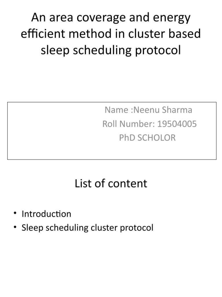Cluster-Based Sleep Scheduling Protocol | PDF | Wireless Sensor Network ...