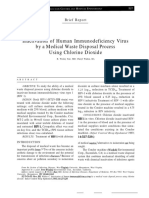Inactivation of Human Immunodeficiency Virus by A Medical Waste Disposal Process Using Chlorine Sioxide PDF