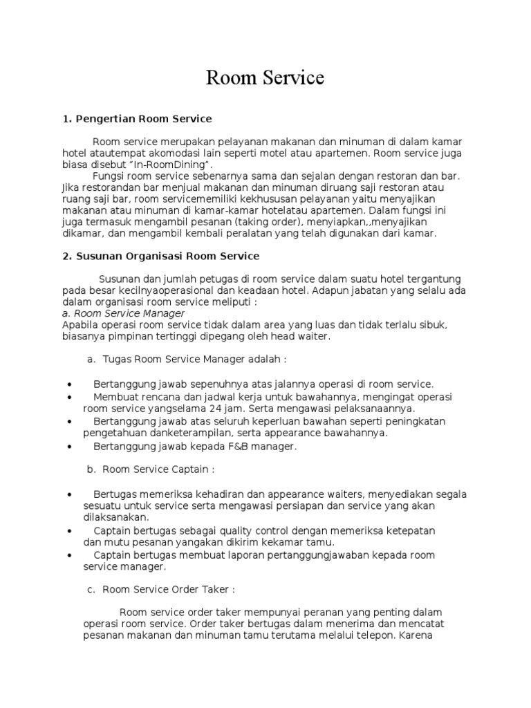 Room Service Print | PDF