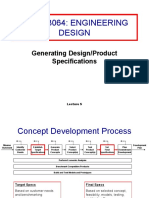 Mech 3064: Engineering Design: Generating Design/Product Specifications