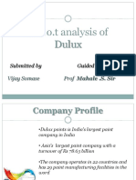 S.W.O.T Analysis of Dulux: Submitted by Guided by