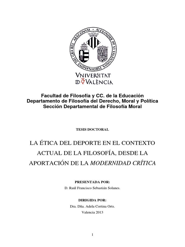 Tesis Raúl Francisco Sebastián Solanes 2013 PDF | PDF | Deportes | Moralidad