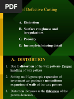 Causes of Defective Casting