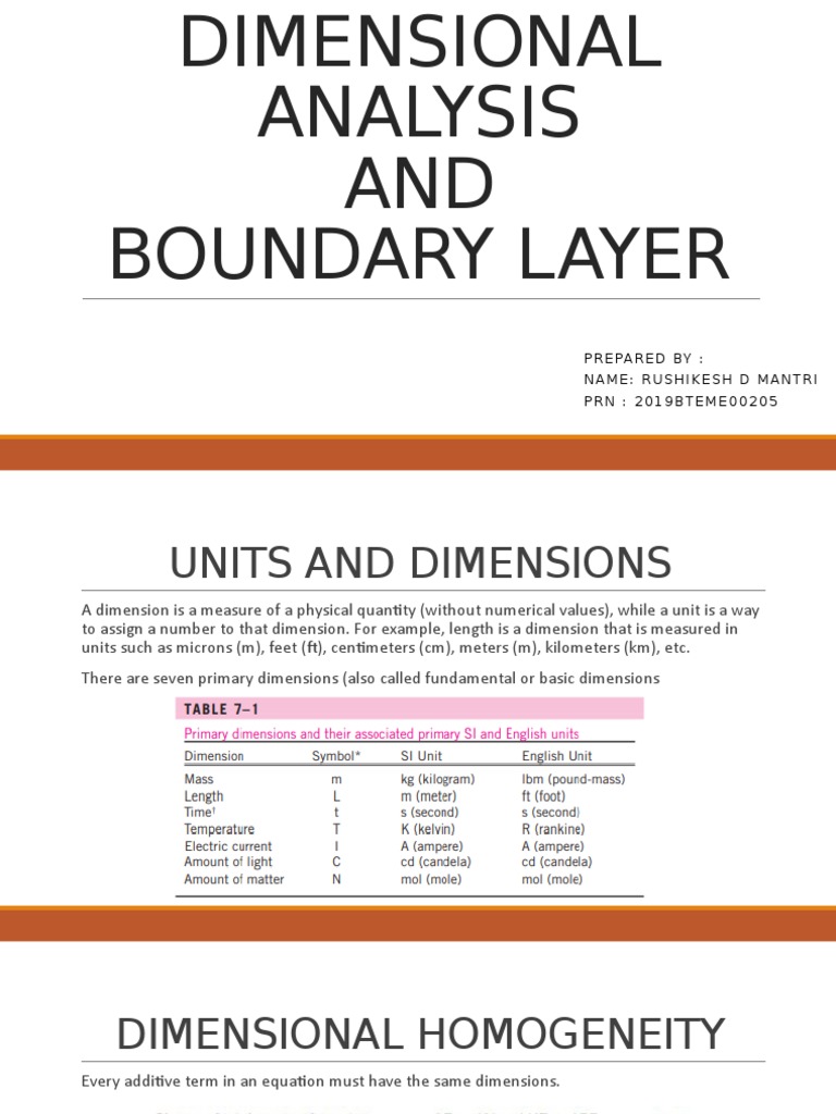 Dimensional Analysis and Boundary Layer | PDF | Finance & Money ...