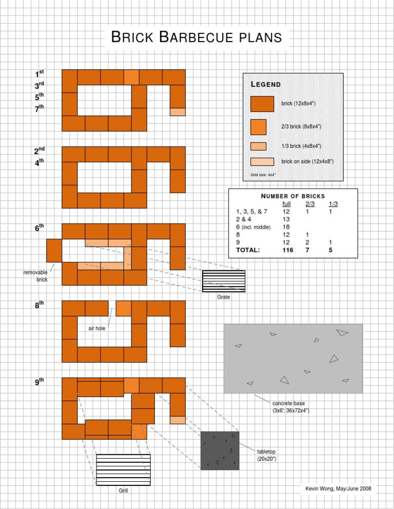 Brick Barbecue Construction Plans | PDF