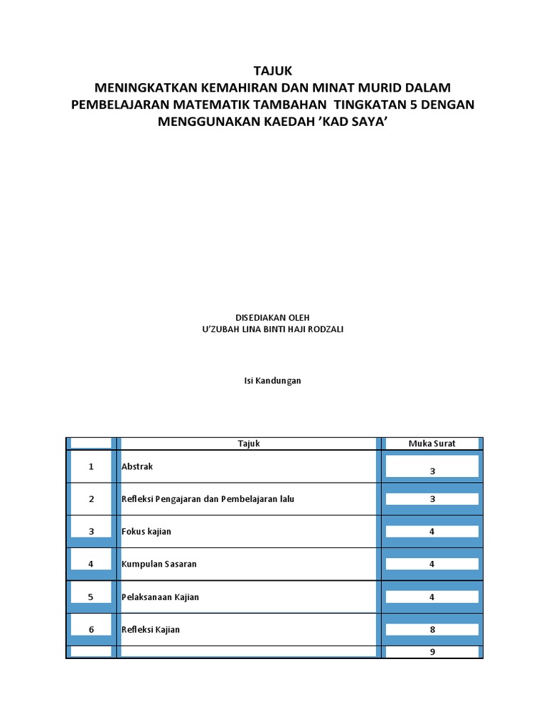Tajuk Statistik Kad Saya Pdf