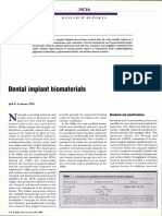 Dental Implant Biomaterials: Jad) A