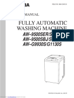 Fully Automatic Washing Machine: AW-9500SER/SB/SBB AW-9500SBJ/SBK/SBX AW-G9930S/G1130S