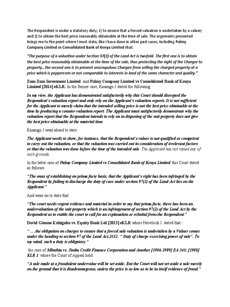 The Respondent Is Under A Statutory Duty PDF Real Estate Appraisal Common Law