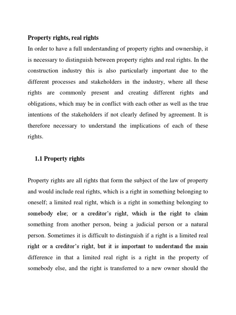 Understanding Limited Real Rights in Property | PDF | Ownership | Property