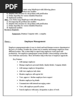 Employee Management: Experiment Name:-Case Study Using Miniproject With Following Phases