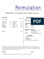 Formulation: HALOX 650 in A Polyester/TGIC Powder Coating
