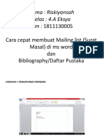 Riskiyansah - 1811130005 - Cara Cepat Membuat Mailing List (Surat Masal) Di Ms Word Dan Bibliography Daftar Pustaka