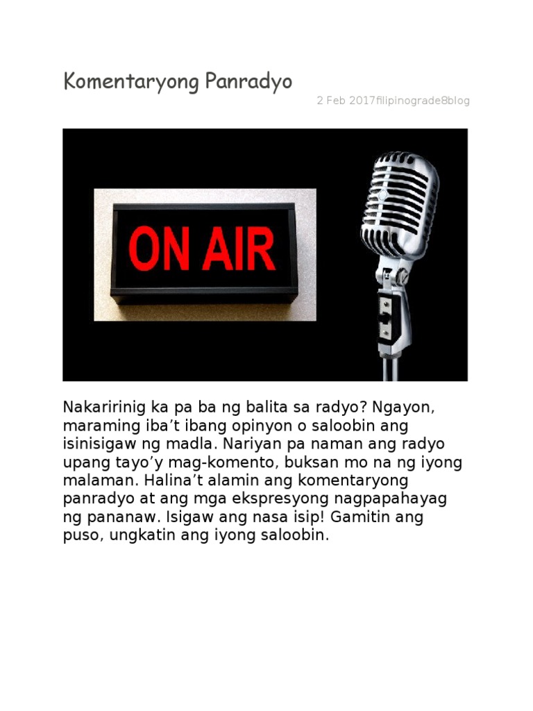Komentaryong Panradyo | PDF