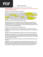Focus Group Discussion Transcript Example | PDF | Interview | Communication