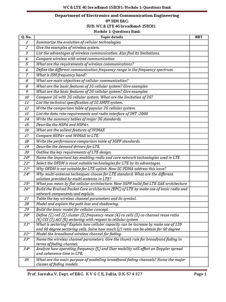 LTE 4G Question Bank-15EC81 PDF | PDF | Orthogonal Frequency Division ...