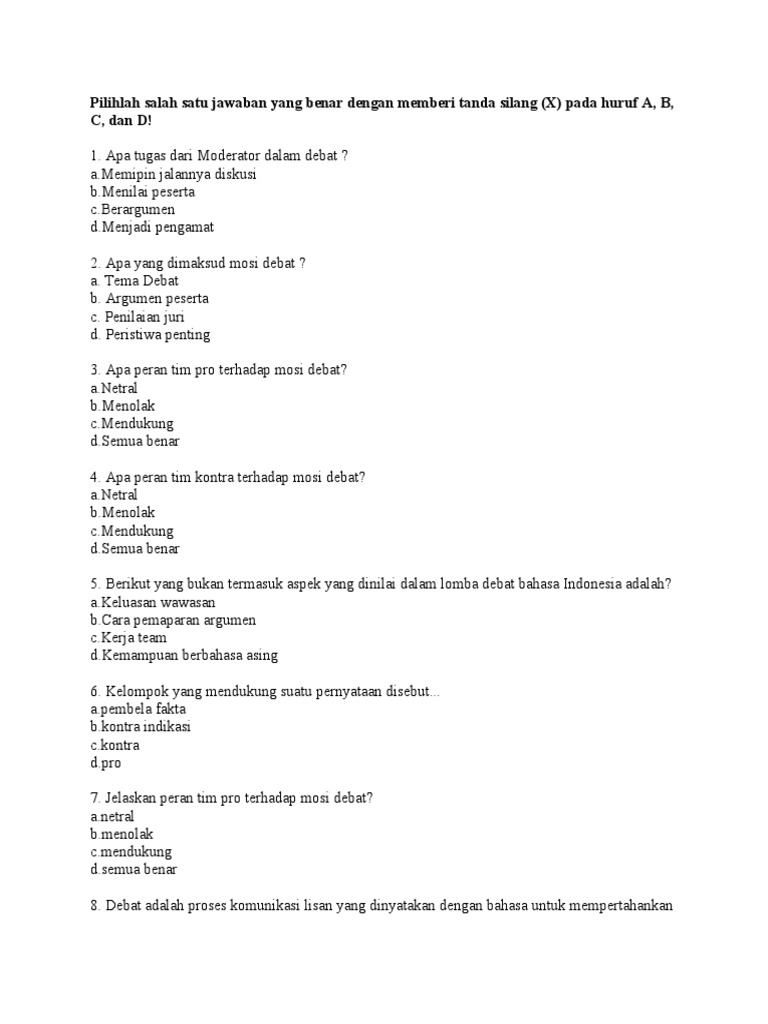 Soal Teks Debat Pdf