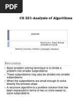 CS 321-Analysis of Algorithms: Instructor: Asim Rehan