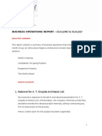 Business Operations Report - 31St June To 31St July: 1. Rebrand For A. T. Onajide Architects LTD