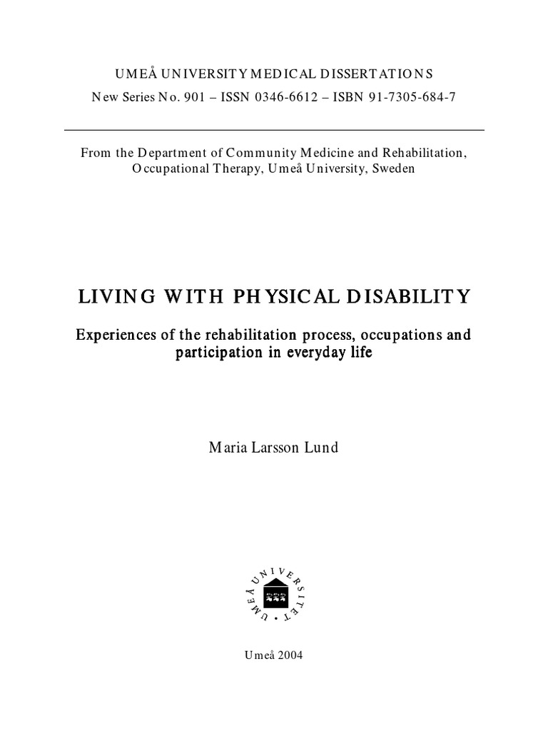 Physical Disability | PDF | Occupational Therapy | Disability