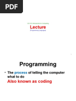 Lec 19 Programming Languages