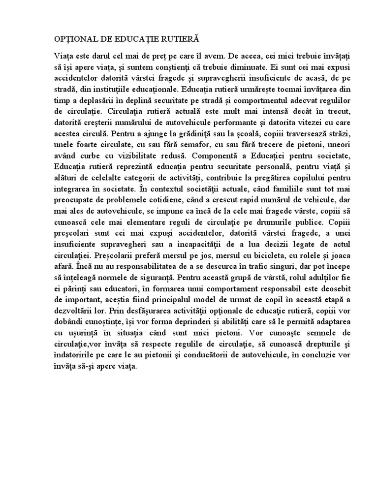 Educatia Rutiera Copii | PDF