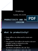 Productivity and The Mental Lexicon: Morphology Kartini, S.S.,M.PD