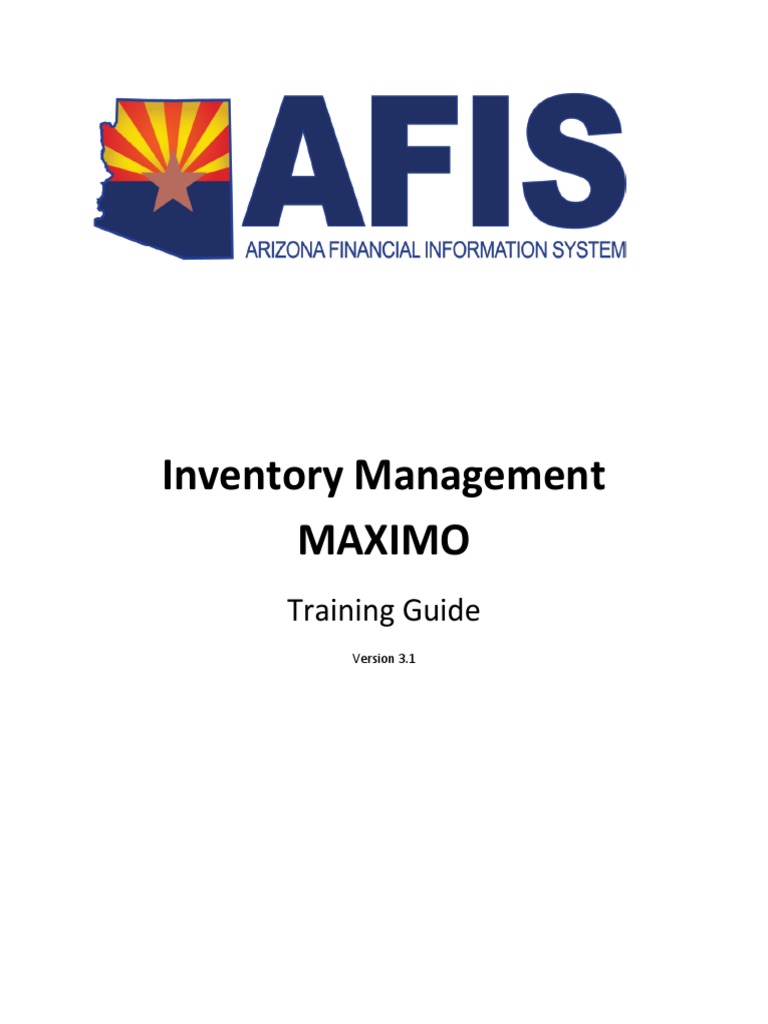 Maximo Inventory Management Training Guide | PDF | Inventory | Icon ...