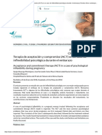 Terapia de Aceptación y Compromiso (ACT) en Un Caso de Inflexibilidad Psicológica Durante El Embarazo - Revista Clínica Contemporánea