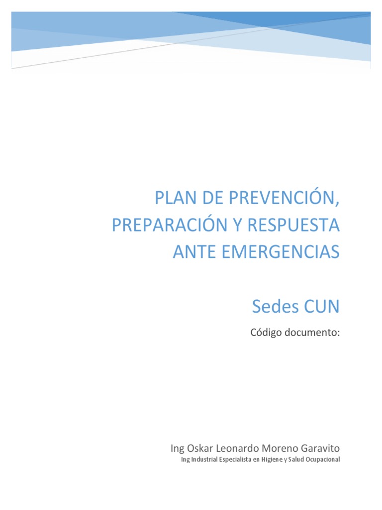 Plan de prevención, preparación y respuesta ante emergencias ...