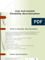 Physical and Mental Disability Discrimination