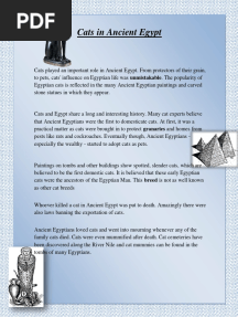 Cats in Ancient Egypt Reading Comprehension Exercises - 28335