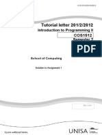 Tutorial Letter 201/2/2012: Introduction To Programming II Semester 2