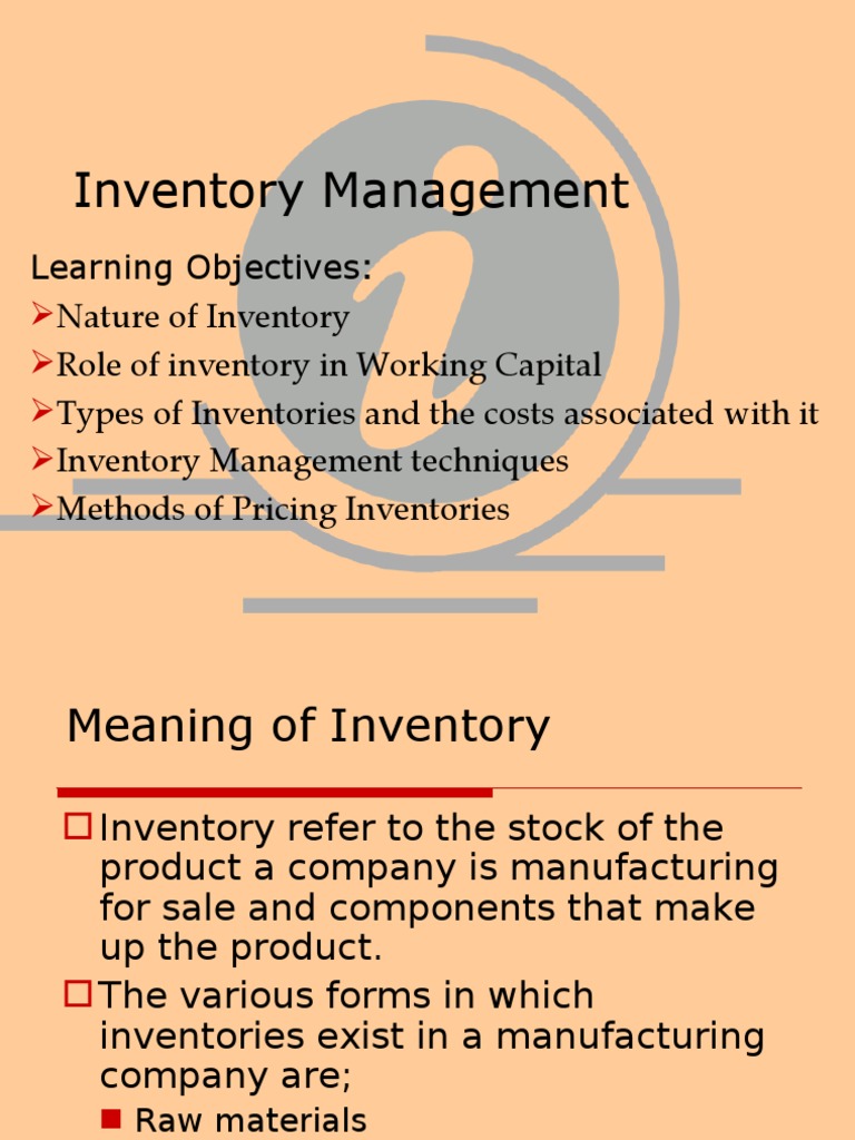 Inventory Management Objectives Explained | PDF | Inventory | Supply ...